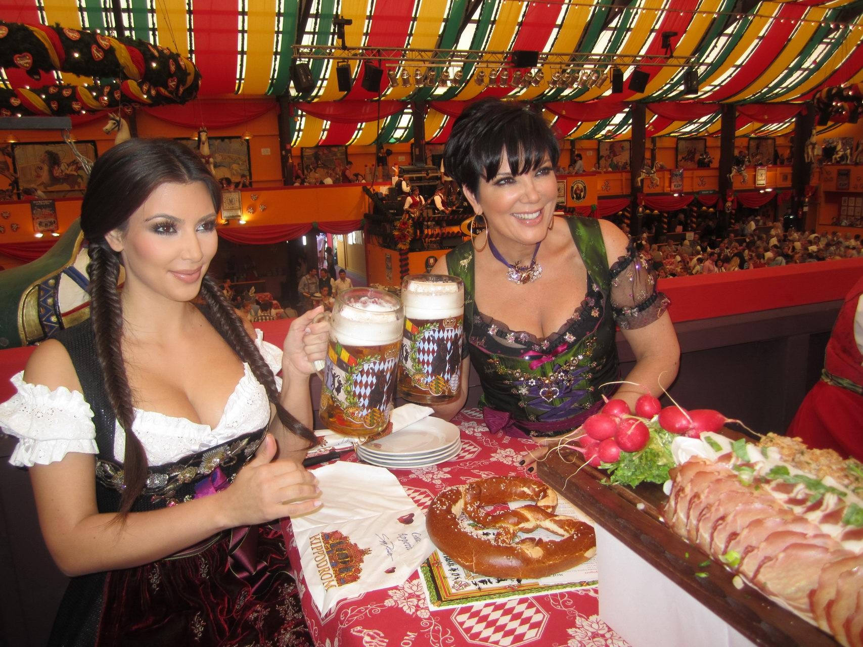 Kim Kardashian busty in German folkware at the Oktoberfest in Munich #75332188