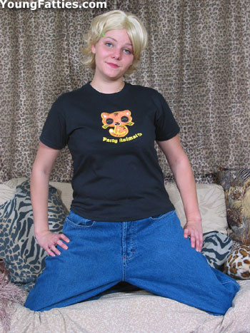 Cute blonde chubby teen posing #73101100