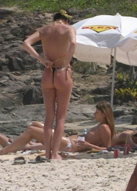 Charlize theron nude tits and sexy thongs on the beach
 #75422239