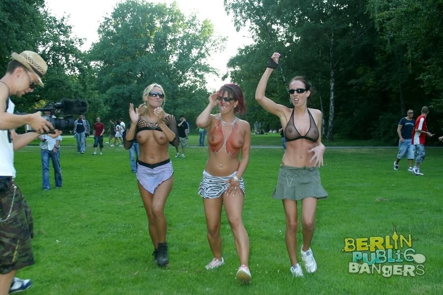 Naughty German Amateur Sluts Making Outdoor Lesbian Show On Public