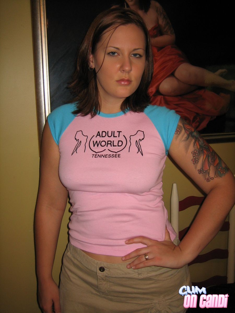 Candi Strips Her Sexy Tee #75553635