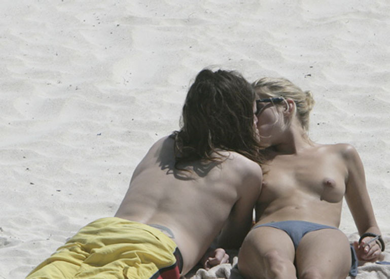 Sienna Miller show tits in topless and upskirt #75438089