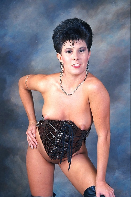 sexy brunette model in corsets posing #72225122