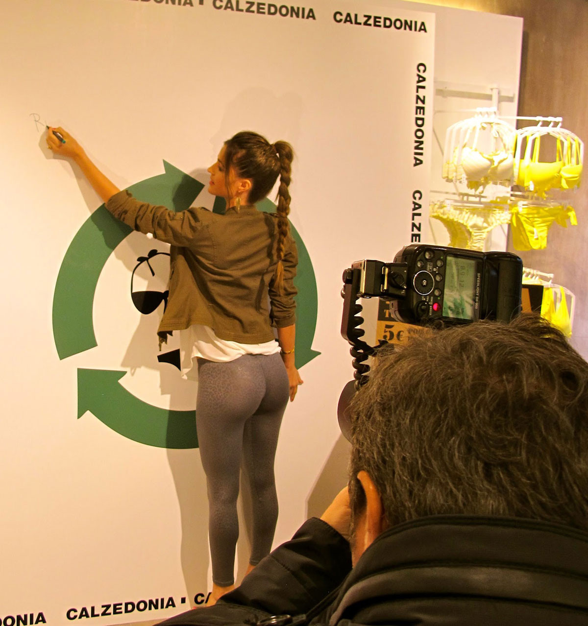 Malena Costa showing off her ass in tights at Calzedonia Recycled campaign photo #75263423