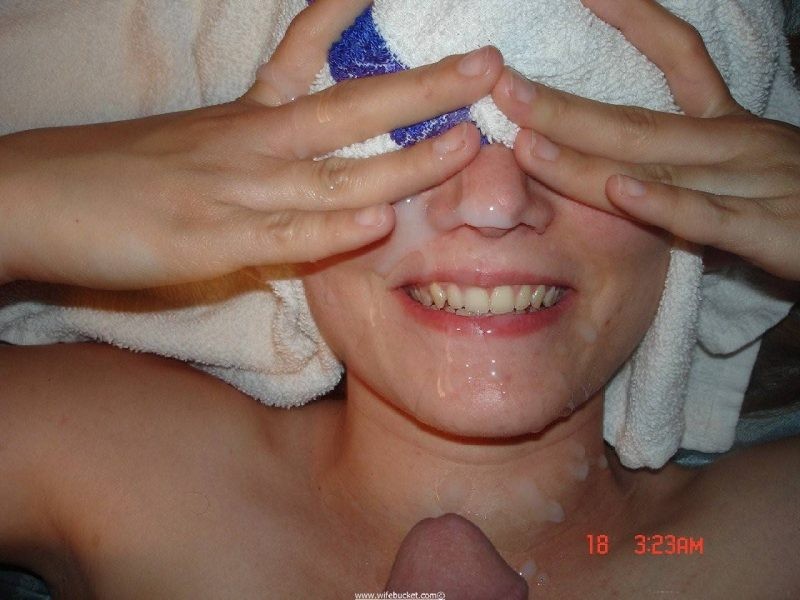 Home made pics of housewives receiving sticky facial cumshots #75921292