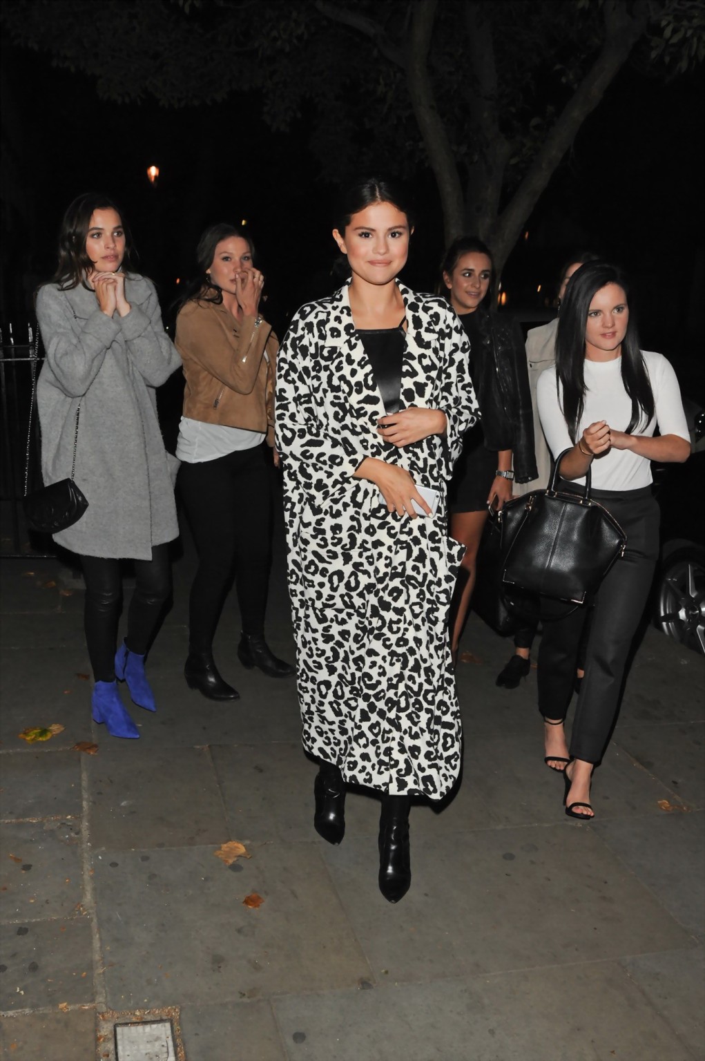 Selena Gomez busty wearing tight black leather in London #75157410