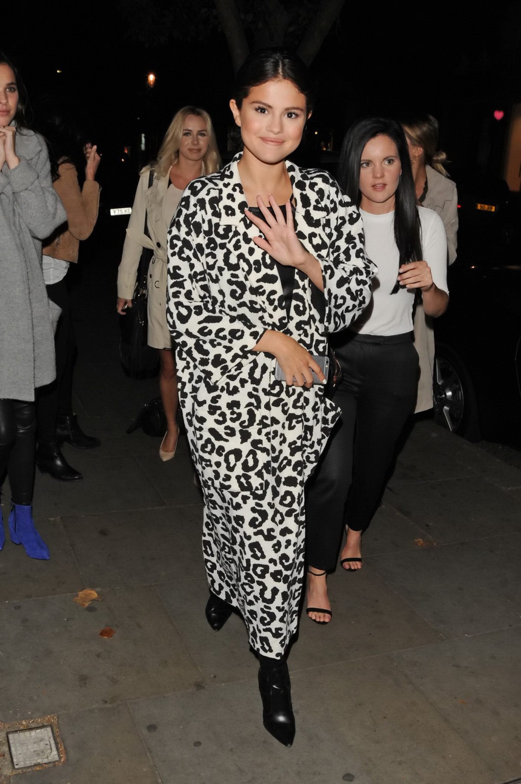 Selena Gomez busty wearing tight black leather in London #75157425