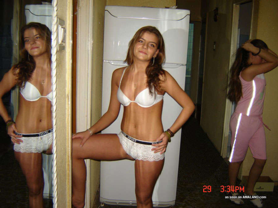 Latina roommates camwhoring in their undies #77958450