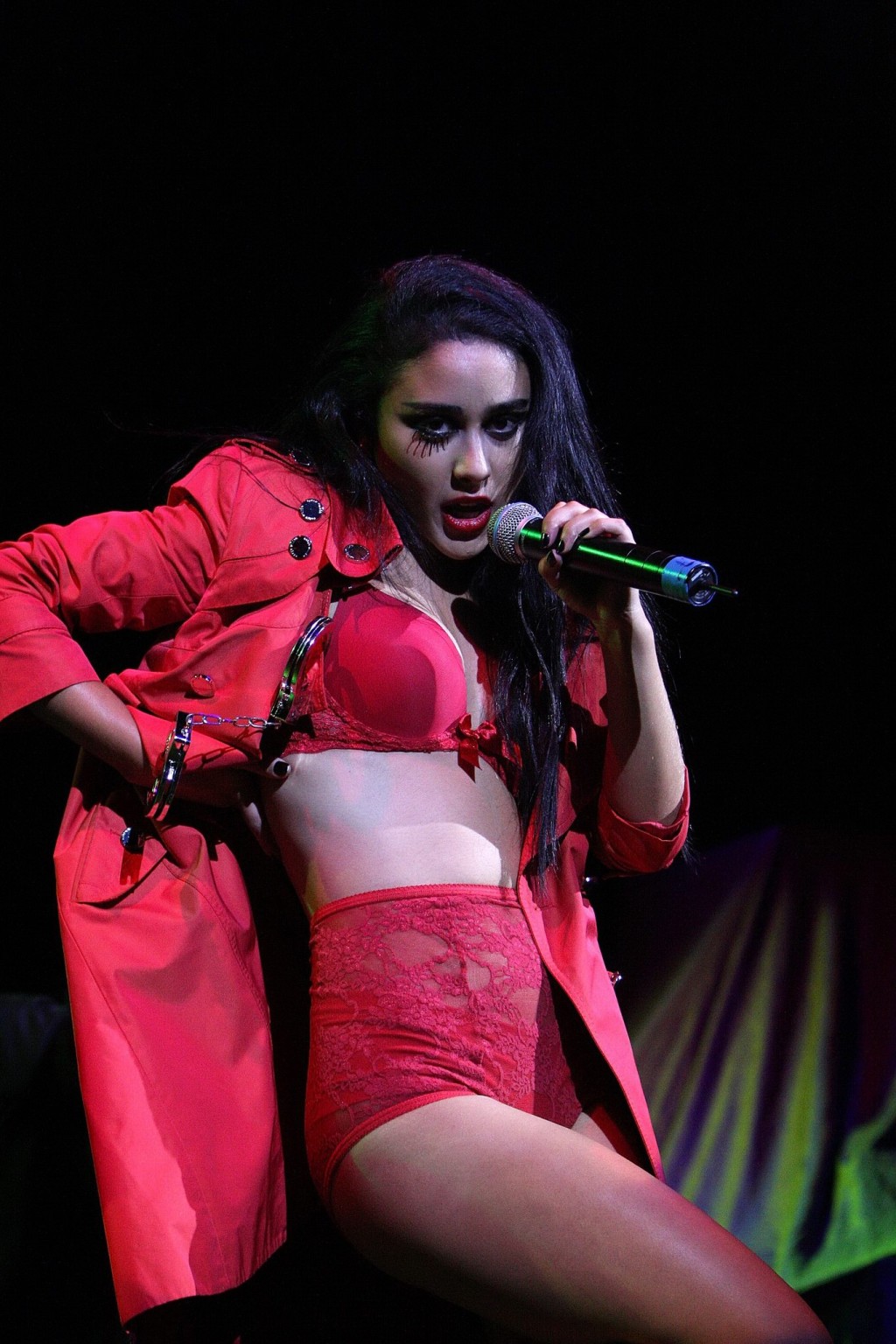 Natalia Kills performing in sexy red lingerie at Perez Hilton's One Night In Jer #75327585