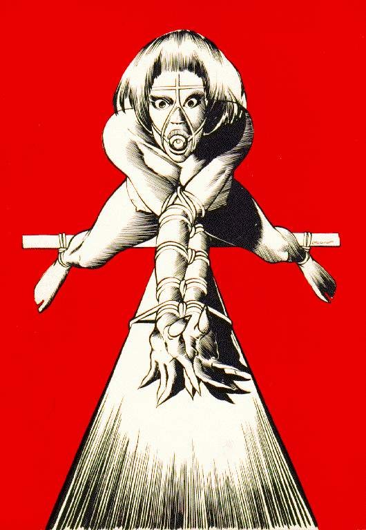 gorgeous brunette tied with ropes and gagged #69710725