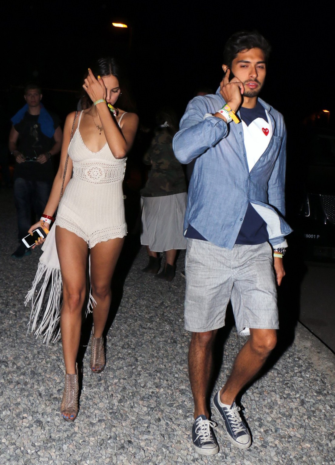 Eiza Gonzalez cleavy and leggy in a tiny white gown night out in Palm Springs #75198315