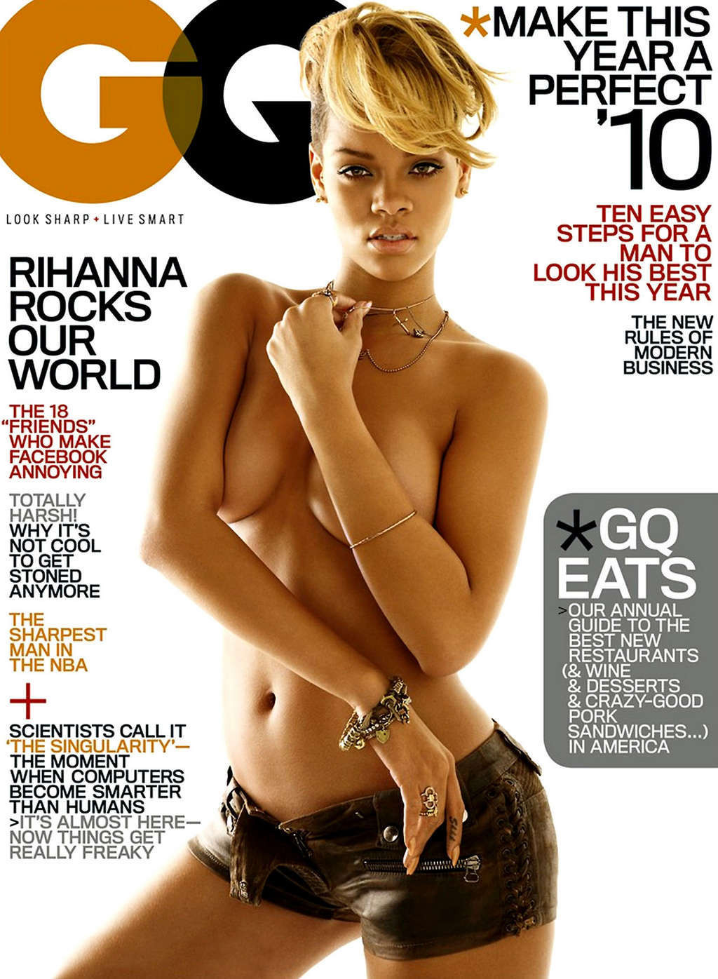 Rihanna exposant ses beaux gros seins dans un haut transparent pour un magazine et posant de façon sexy 
 #75368732