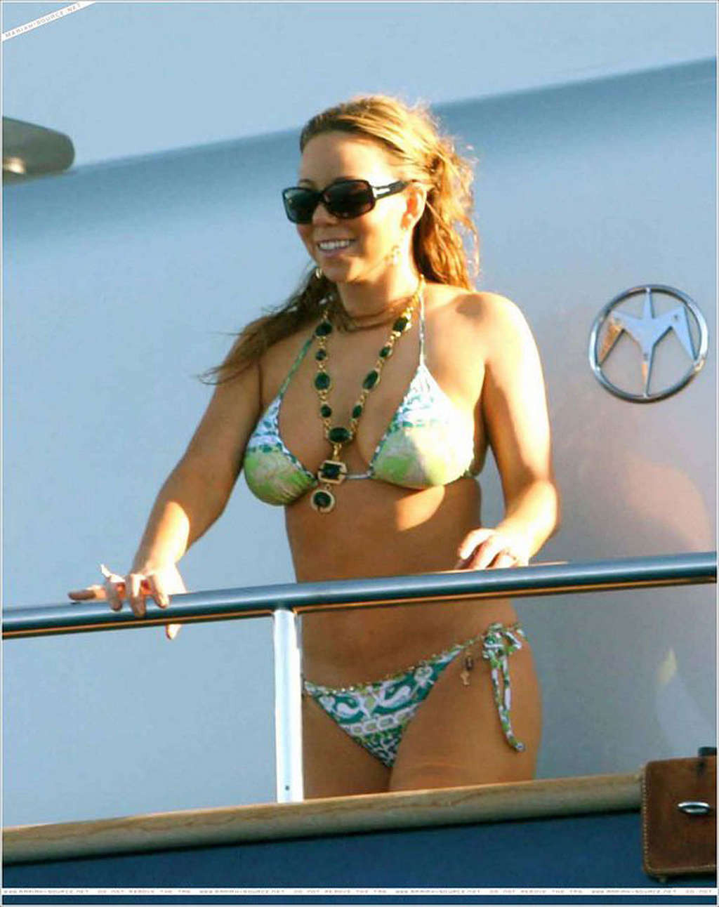 Mariah Carey exposing her sexy body and hot ass in bikini on yacht #75347902