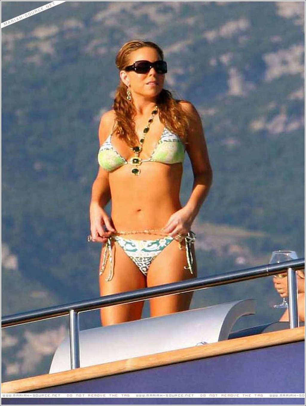 Mariah Carey exposing her sexy body and hot ass in bikini on yacht #75347919