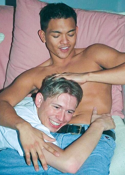 Asian and fair haired twinks enjoy sucking and cumming on face #76928509