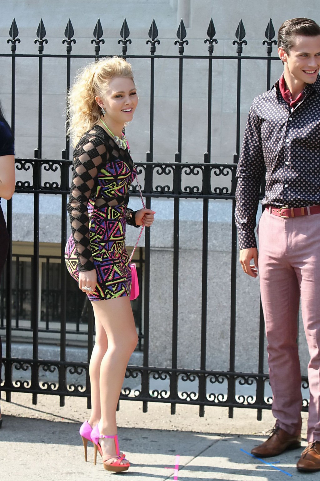 AnnaSophia Robb wearing tight see-through mini dress at The Carrie Diaries set i #75221133