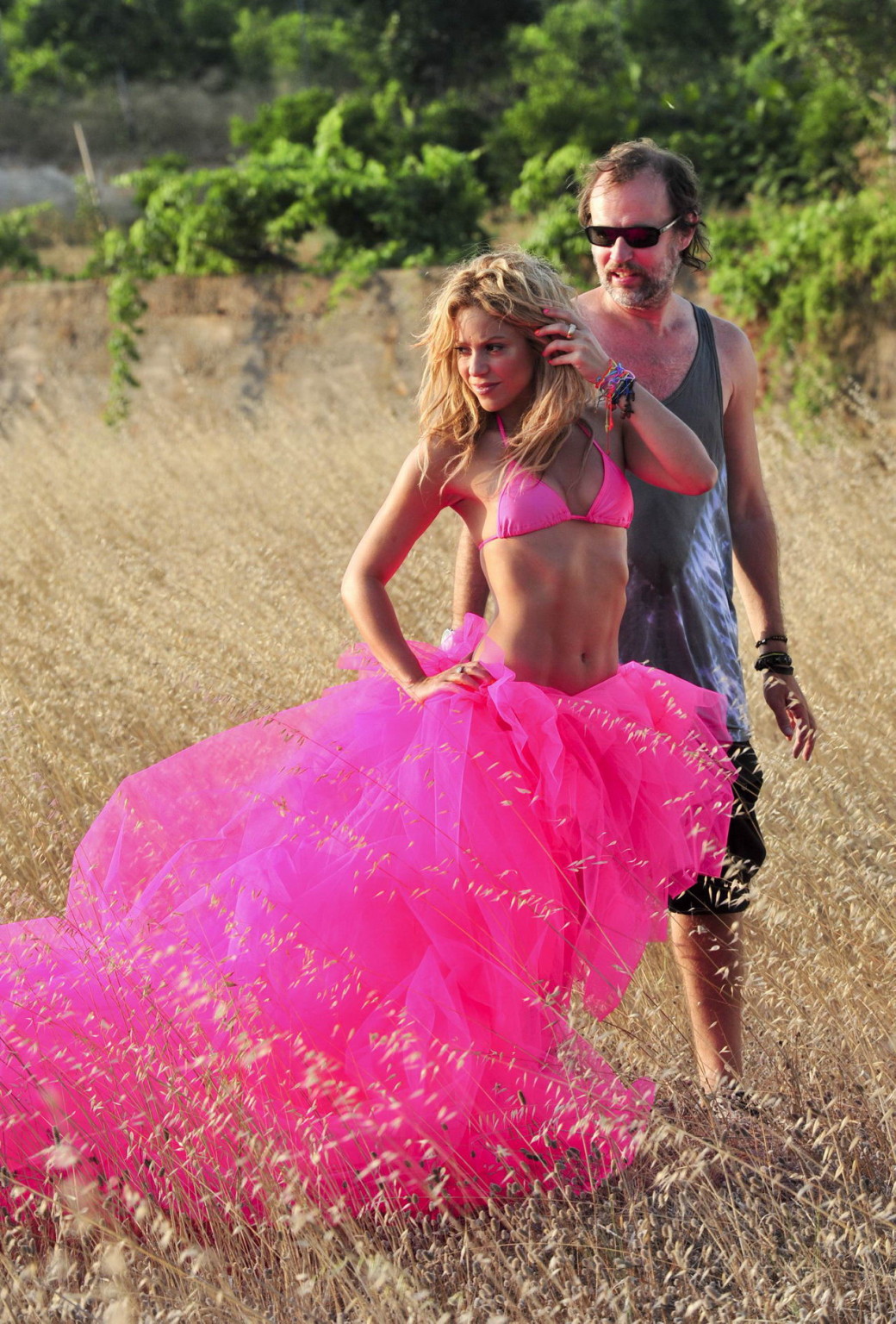 Shakira Ripoll wearing pink bikini top  skirt at the outdoor photoshoot #75340443