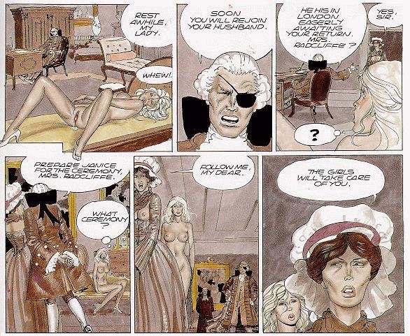 Rubia delgada colgada con cadenas marcadas
 #69701765