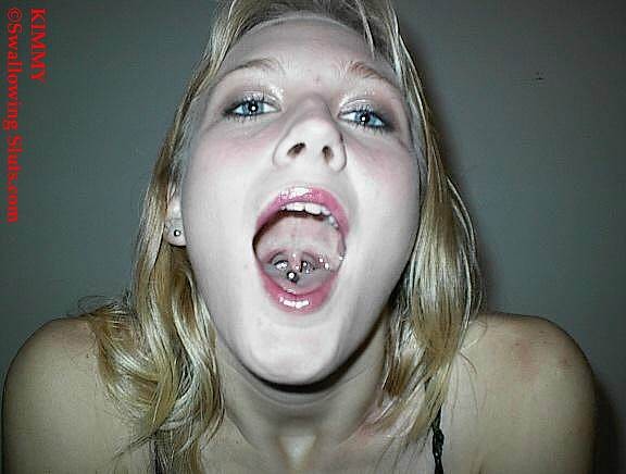 Young blonde slut chokes down a huge spoonful of cum #76124026