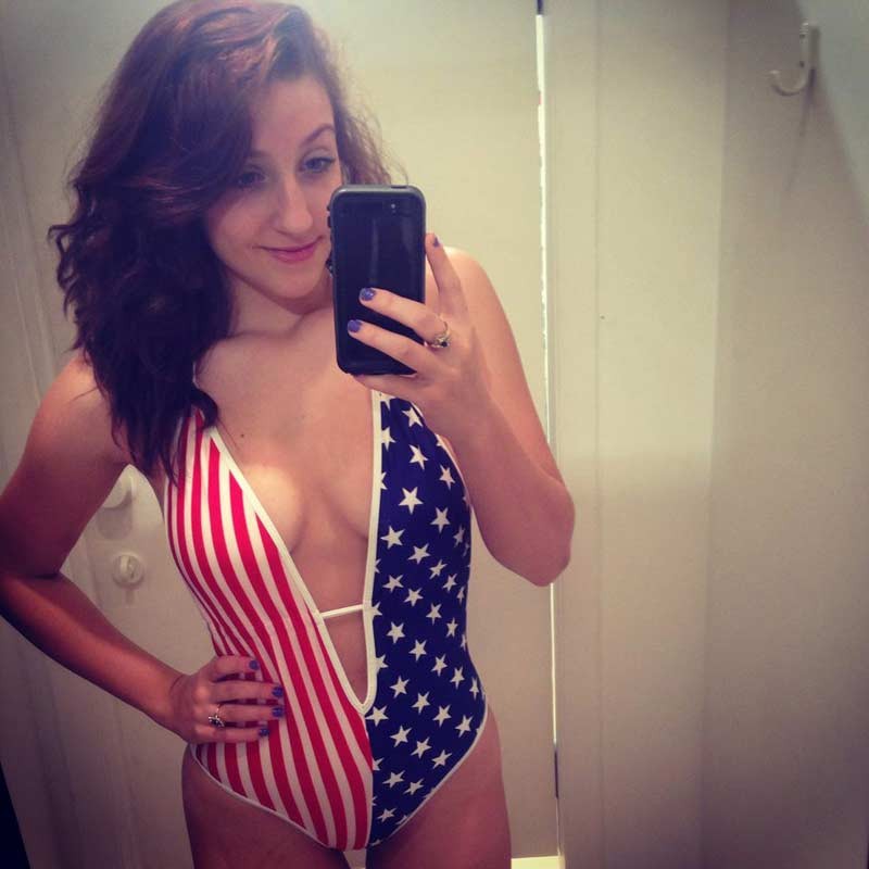 Gorgeous patriotic teens showing off in self shot pics #67478073