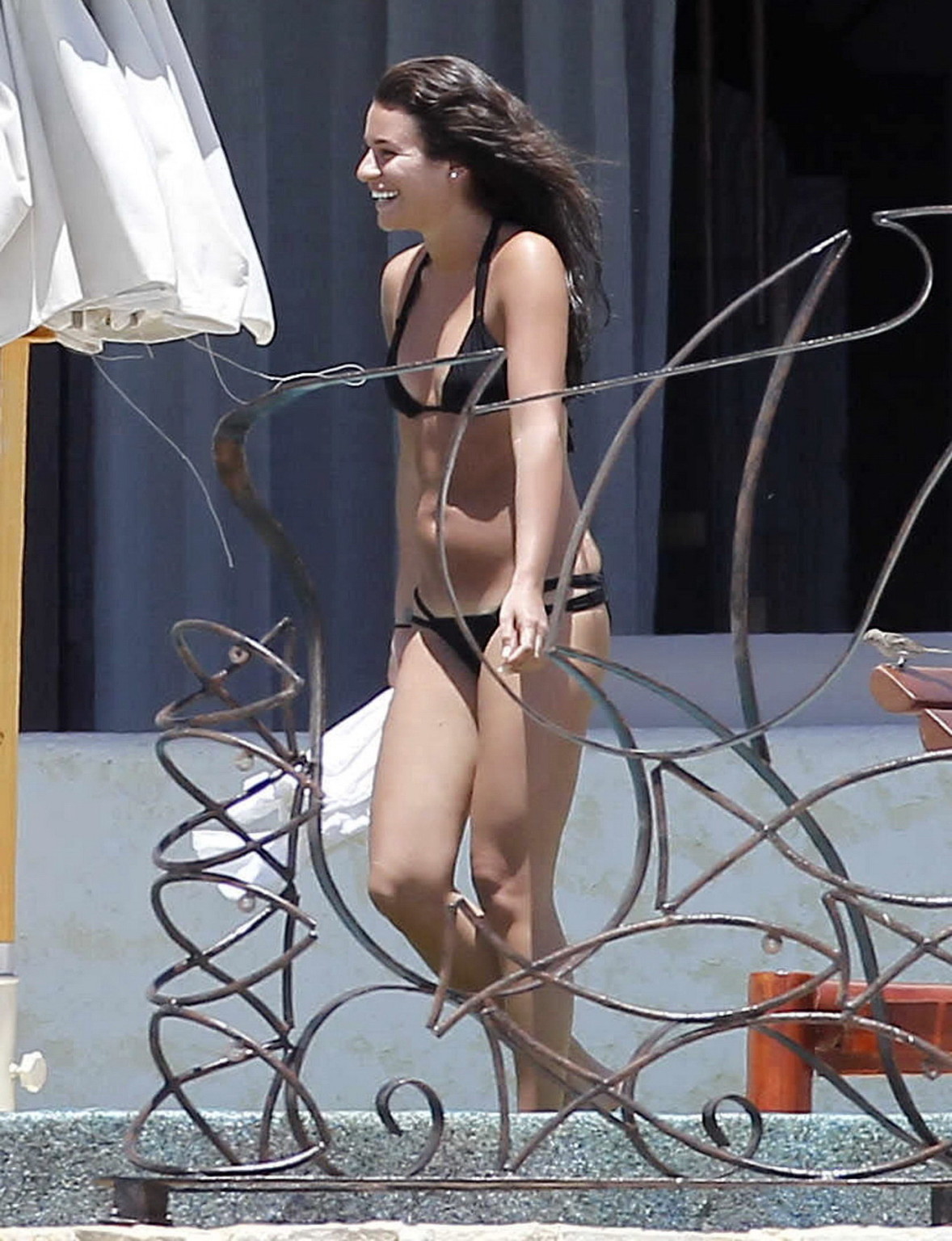 Lea Michele wearing a sexy black bikini in Cabo San Lucas, Mexico #75267559