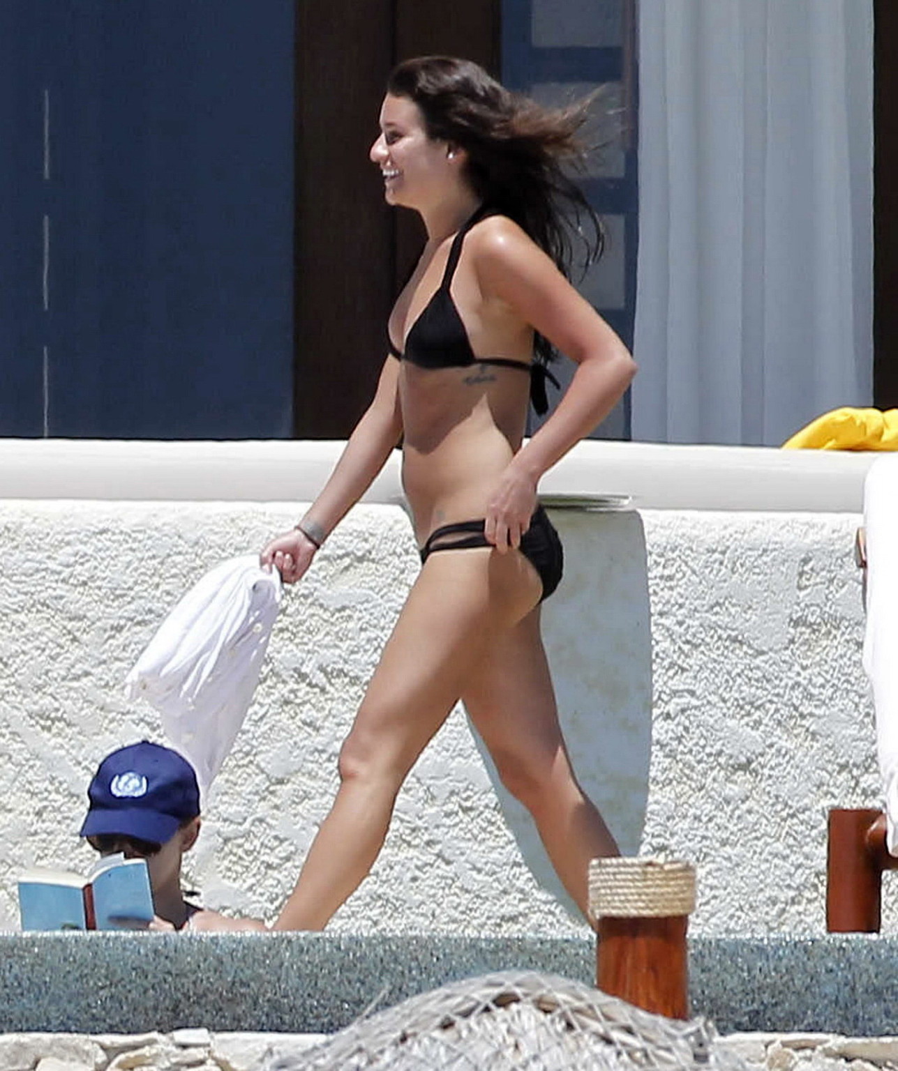 Lea Michele wearing a sexy black bikini in Cabo San Lucas, Mexico #75267566