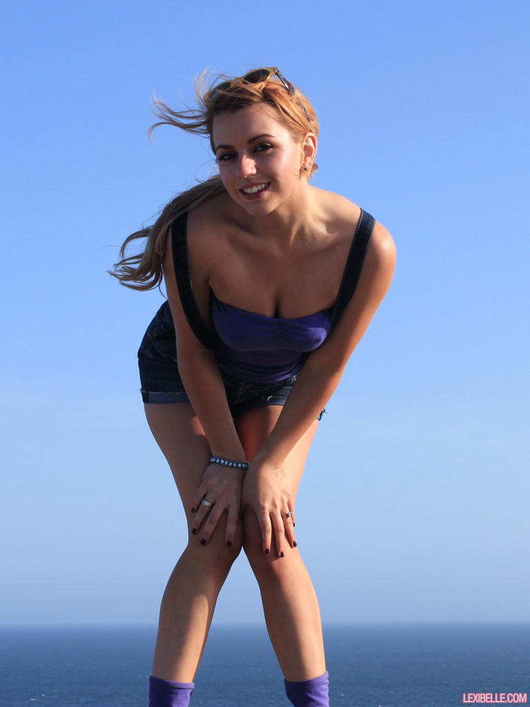 Lexi Belle walking and flashing in the great outdoors #67871260