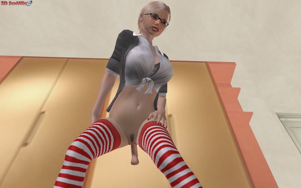 Animated babe has some alone time with her dildo #69474894