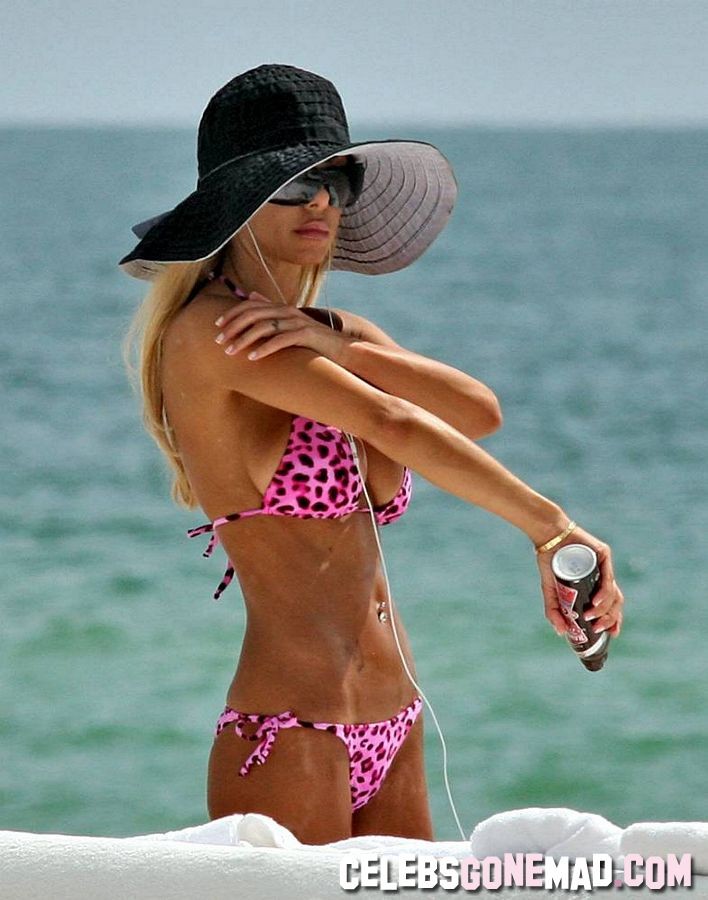 Shauna Sand exposing her juggs in hot bikini at the beach #75357672