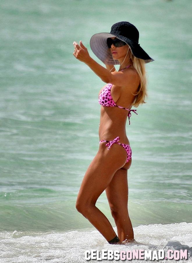Shauna Sand exposing her juggs in hot bikini at the beach #75357677
