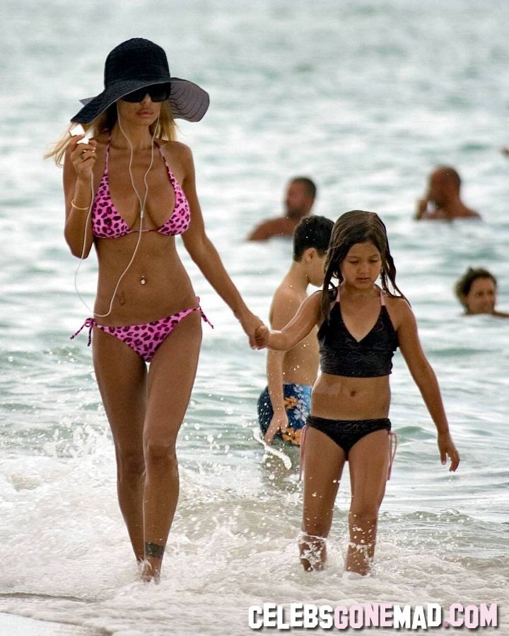 Shauna Sand exposing her juggs in hot bikini at the beach #75357687