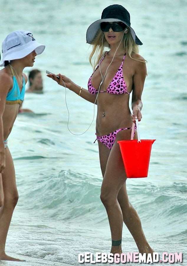 Shauna Sand exposing her juggs in hot bikini at the beach #75357698