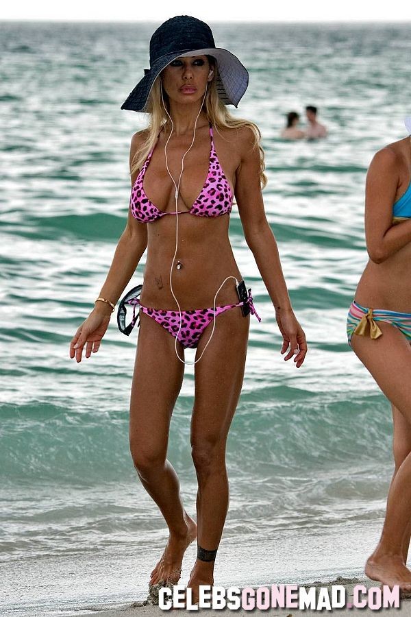 Shauna Sand exposing her juggs in hot bikini at the beach #75357744