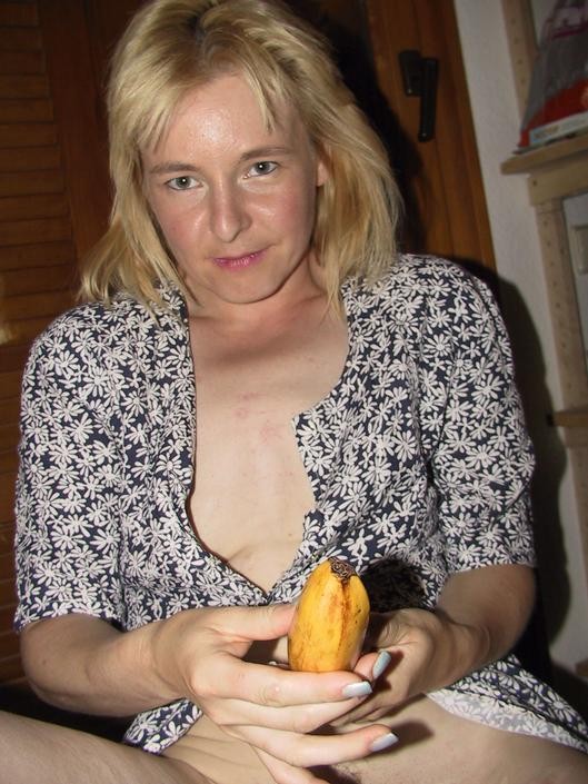 Blonde Milf Spreading and Playing with Banana #74091045