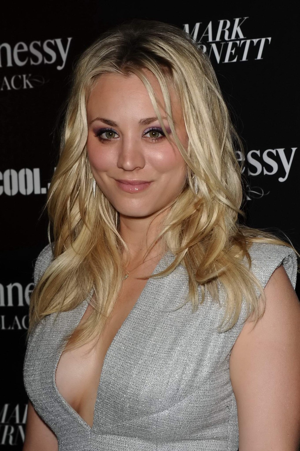 Kaley Cuoco Showing Huge Cleavage At The Hennessy Pre-Grammy Party In Beverly Hi