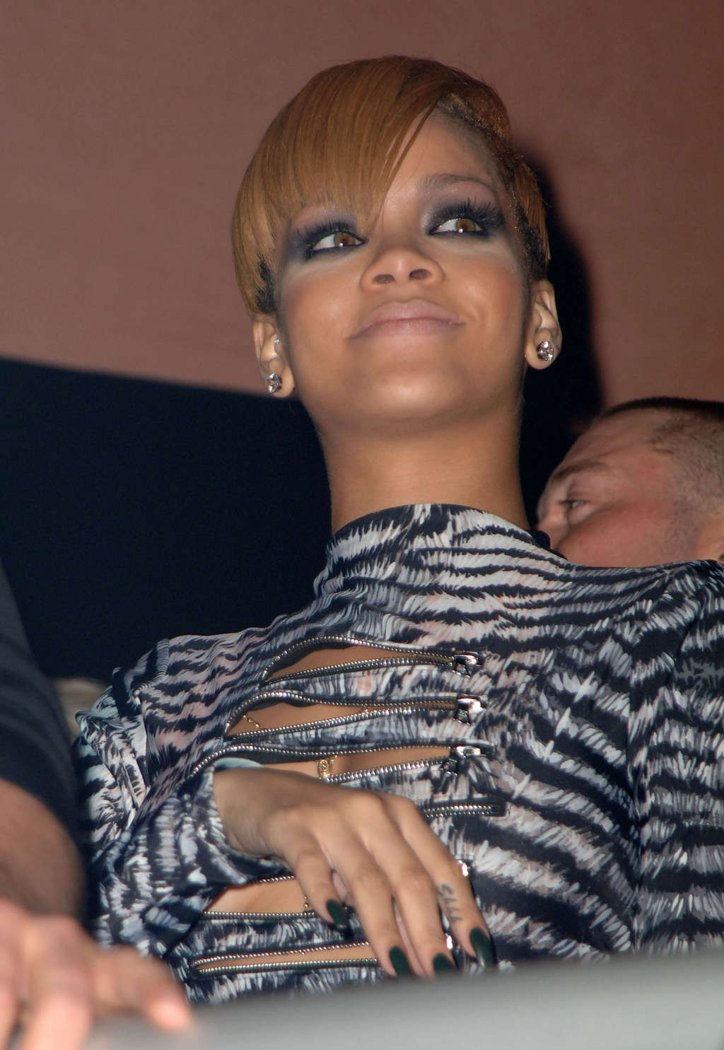 Rihanna enjoying on party and showing her sexy ass in skirt #75371237