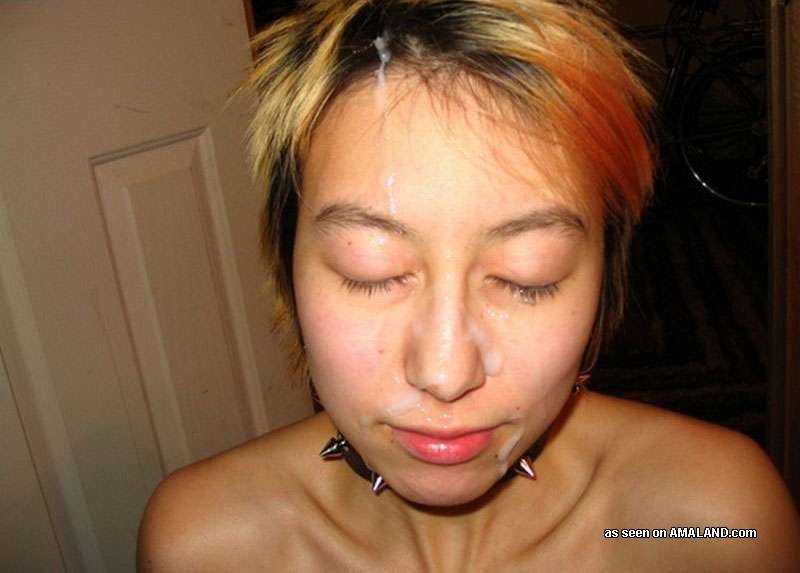 Punk emo asiático amateur novia joven se acarició y facialed
 #69930215