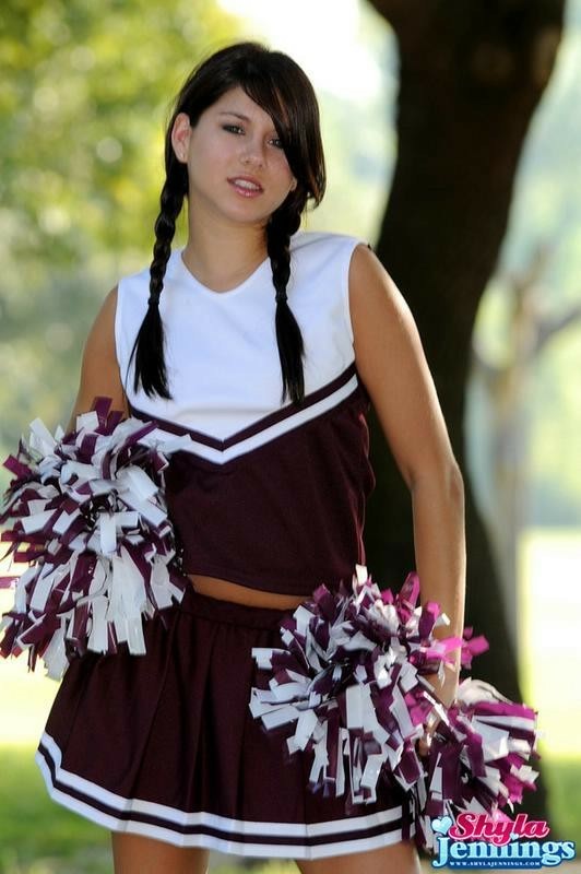 Shyla Jennings Dressed As A Cheerleader #72765769