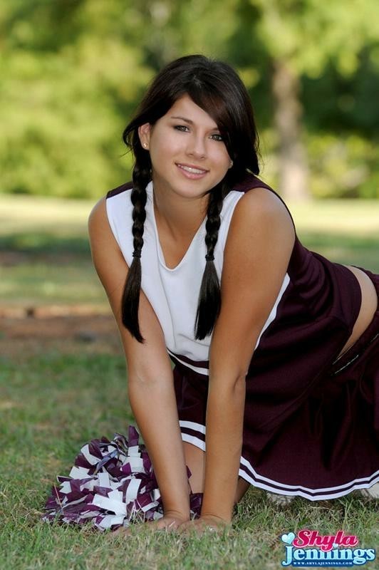 Shyla Jennings Dressed As A Cheerleader #72765831