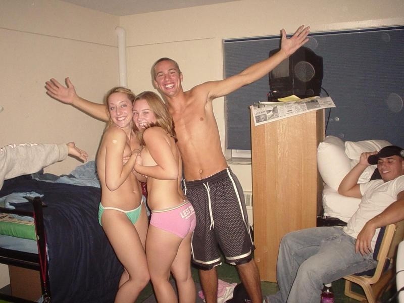 Wild Drunk College Coeds Flashing Perky Teen Tits