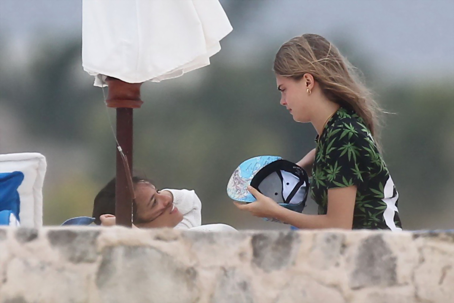 Michelle Rodriguez and Cara Delevingne cuddling and groping on the beach #75200959