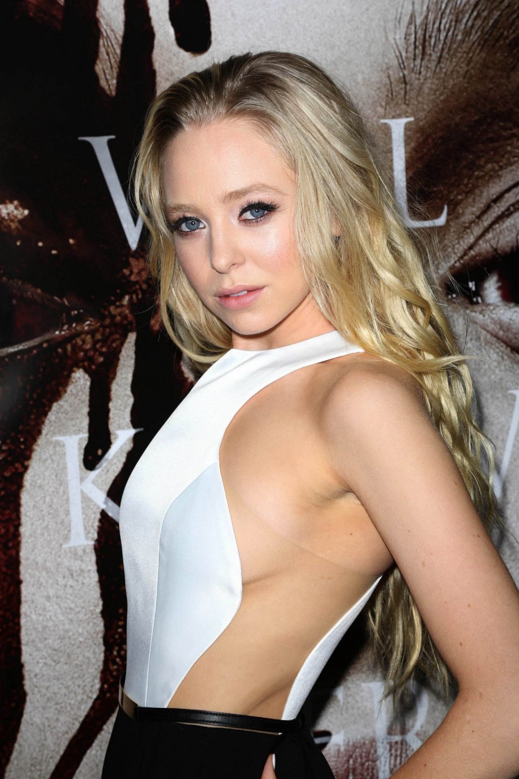 Portia Doubleday braless wearing white partially see-through top and black pants #75216345