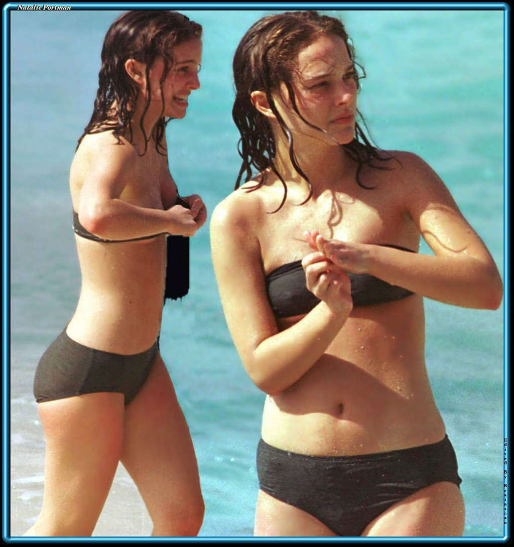 Natalie Portman showing her body in topless on beach #75375587
