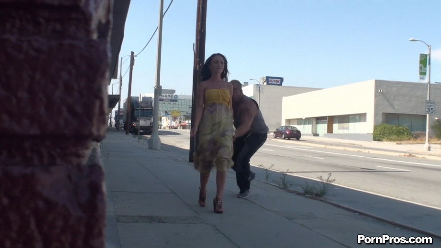 Chick gets dress pulled down by pervert on the street #71001001