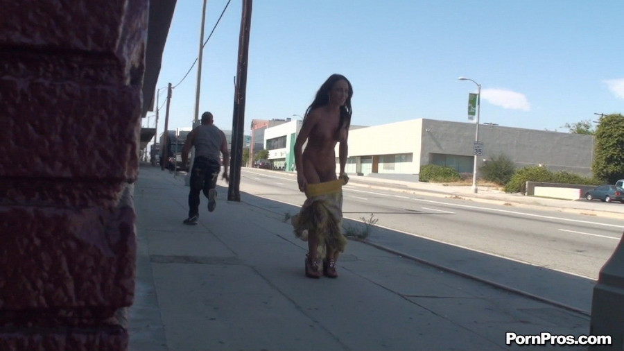 Chick gets dress pulled down by pervert on the street #71001020