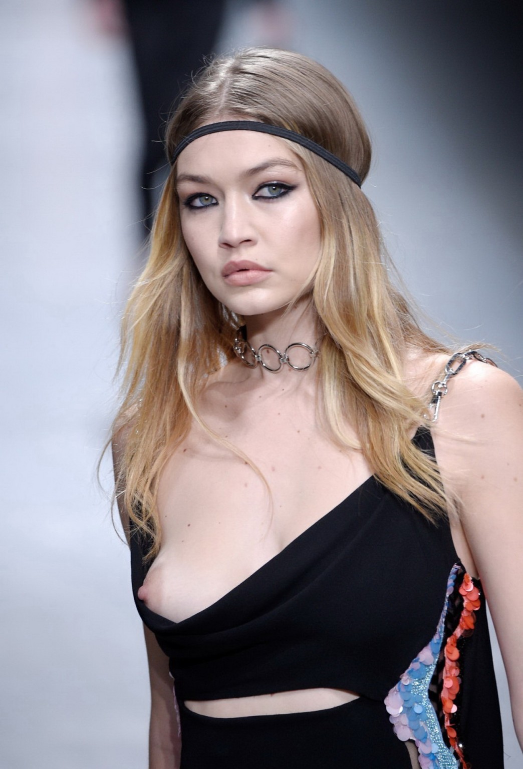 Gigi Hadid boob slip at the fashion show #75145391