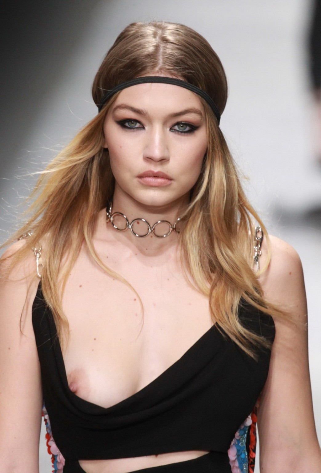 Gigi Hadid boob slip at the fashion show #75145432