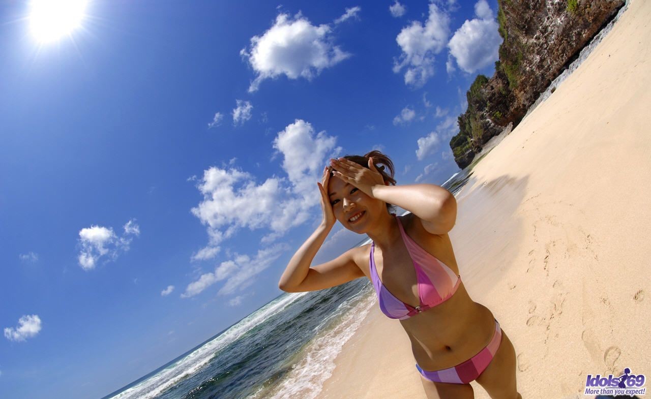 Asami loves posing on the beach in her bikini #69849928