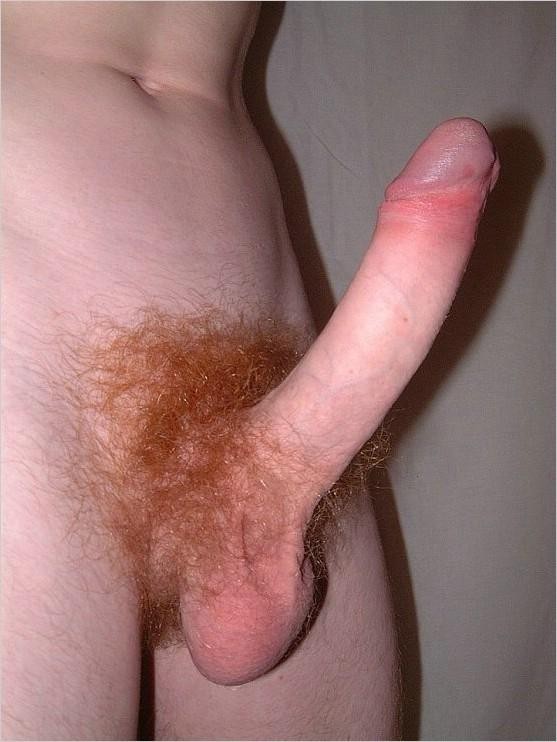 Real amateur showing his big white penis