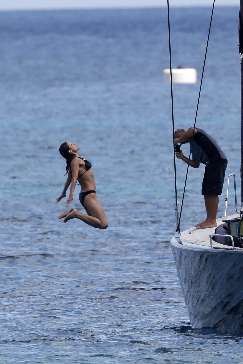 Michelle Rodriguez wearing skimpy black bikini at the beach in Sardinia #75192305